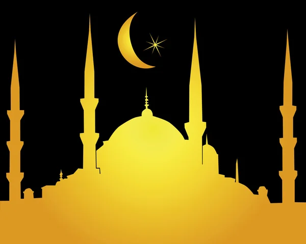 Silueta de mezquita en Estambul — Vector de stock