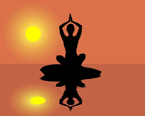 Silueta yoga — Archivo Imágenes Vectoriales