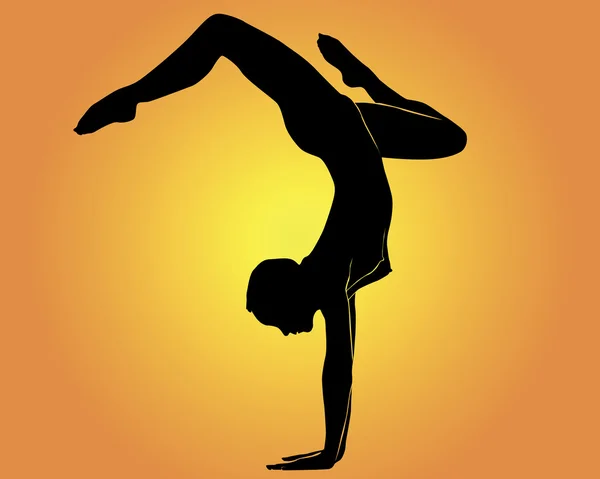 Yoga een handstand — Stockvector