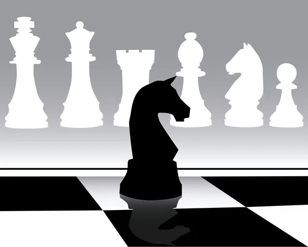 Black chess horse — Stock Vector
