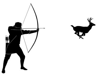 Hunting for a deer with onions clipart