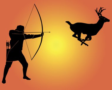 Hunting for a deer with onions clipart