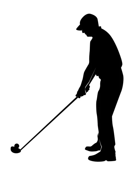 Sziluettjét a golfozó — Stock Vector