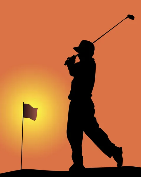 Silhouette du golfeur — Image vectorielle
