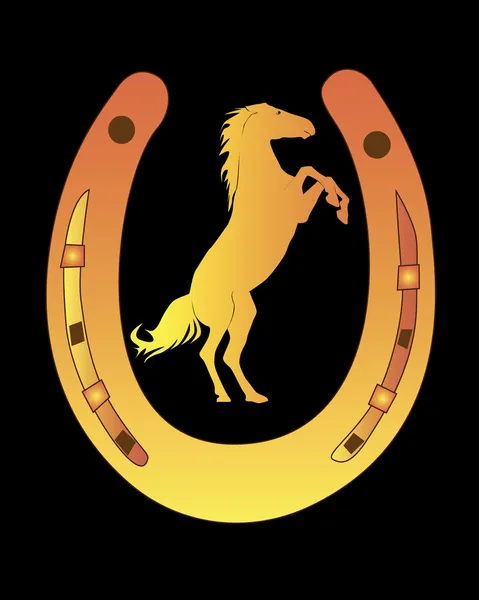 A sziluettje egy ló Horseshoe — Stock Vector