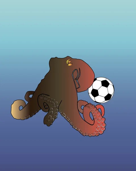 Octopus op een blauwe achtergrond — Stockvector