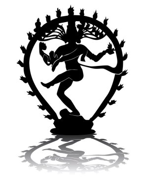 Black silhouette of Shiva clipart