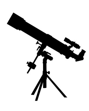 Black silhouette of a telescope clipart