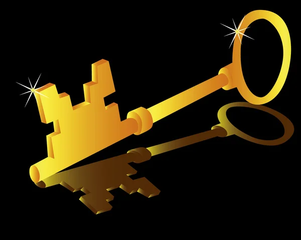Antik altın anahtar — Stok Vektör