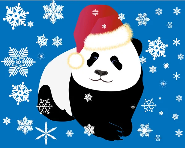 Panda dressed in a red cap — Stock Vector