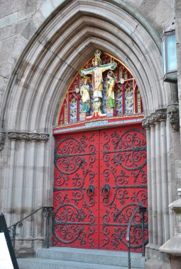 Ornate Christian church doors clipart