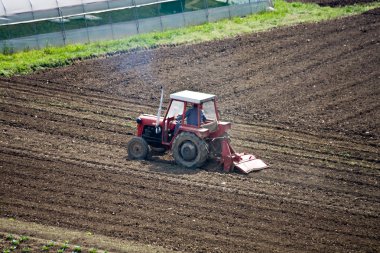 Tractor device plough agricultural clipart