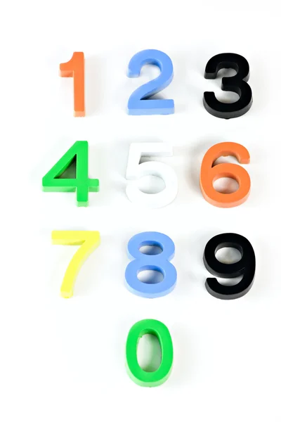 Apprendre des nombres en plastique 3d colorés — Photo