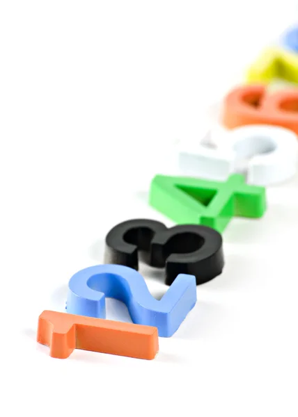 Aprendendo coloridos números de plástico 3d — Fotografia de Stock