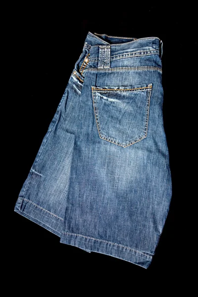 Calça jeans casual pano calças isoladas no fundo preto — Fotografia de Stock