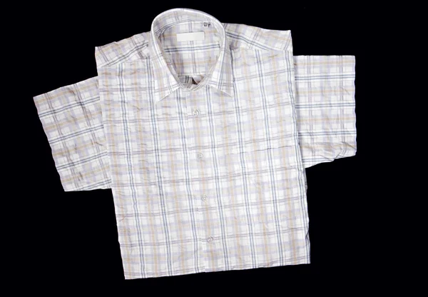 Camisa masculina com mangas curtas isoladas em fundo preto — Fotografia de Stock