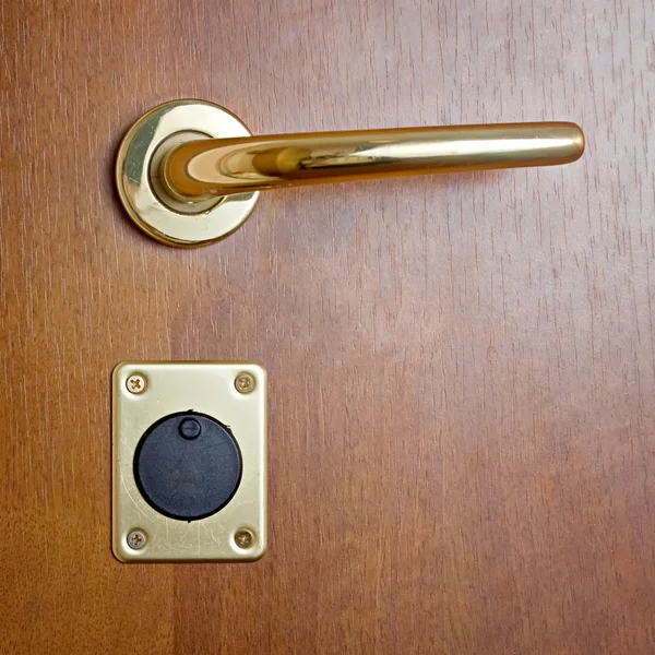 Kahverengi kapı anahtar deliği kilit güvenli — Stok fotoğraf