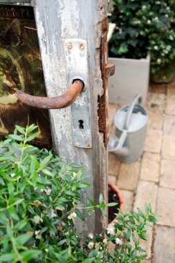 Romantic greenhouse door clipart