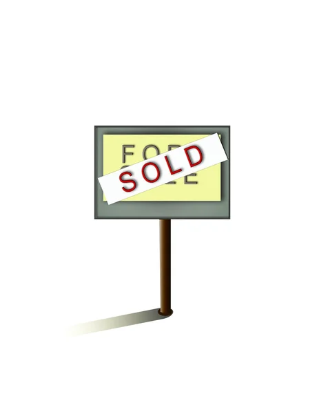 Property sign - sold — Stock Photo, Image