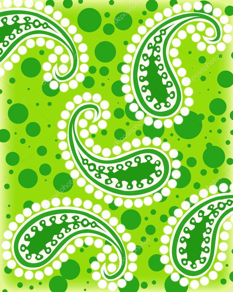 Green paisley background