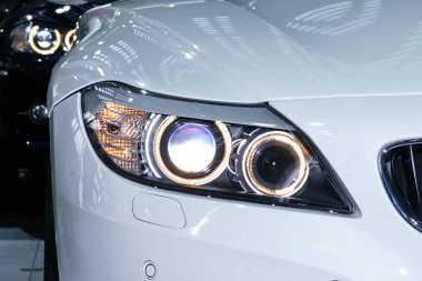 White and black car headlights clipart