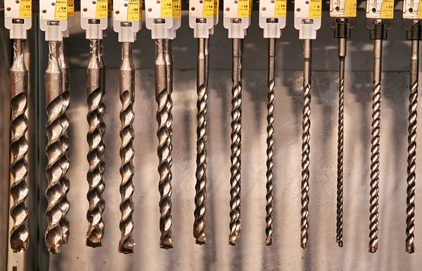 Drill set in row — Stock Photo, Image