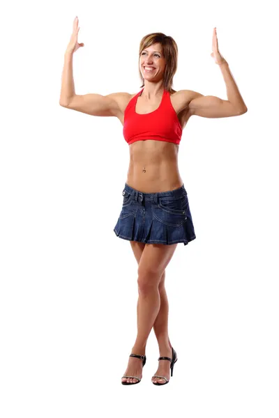 Grappige biceps pose — Stockfoto