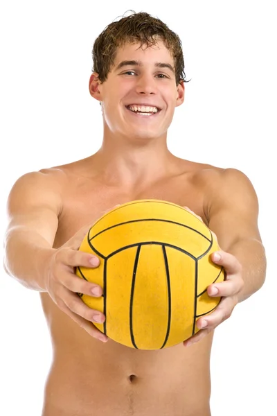 Bir top veren yakışıklı adam — Stok fotoğraf