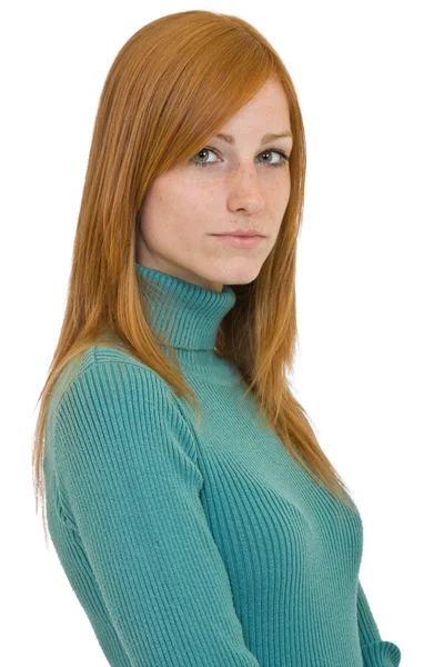 Serious redhead woman portrait — Stock Photo, Image