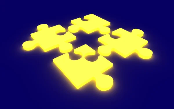 Solução de quebra-cabeça brilhante — Fotografia de Stock
