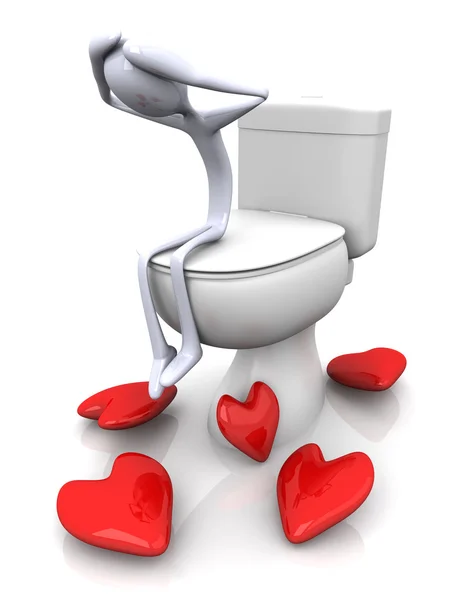Lovesick in the restroom — Stock Photo, Image