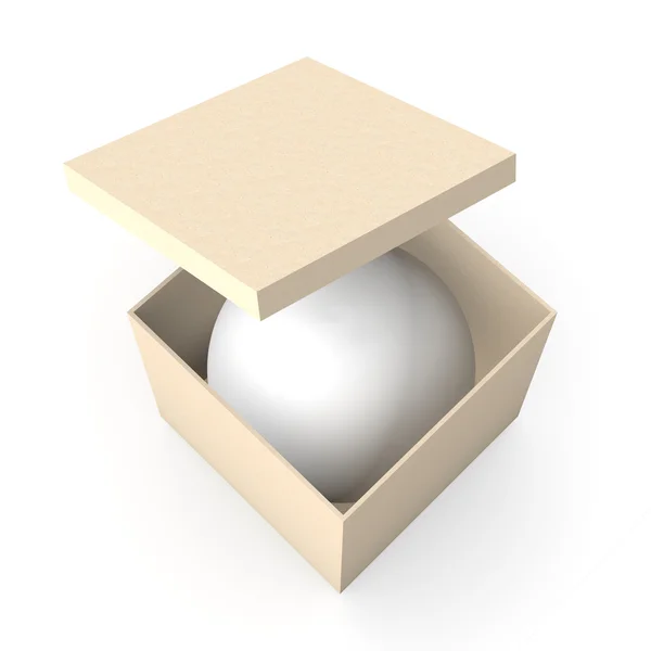Esfera em uma caixa — Fotografia de Stock