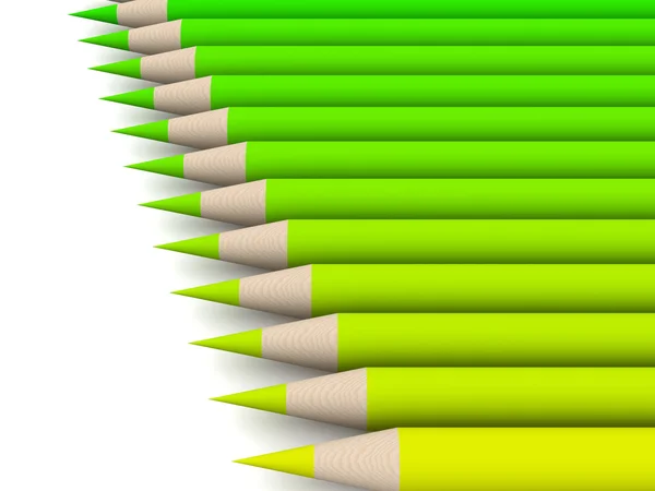 Crayon färgspektrumet - grön — Stockfoto