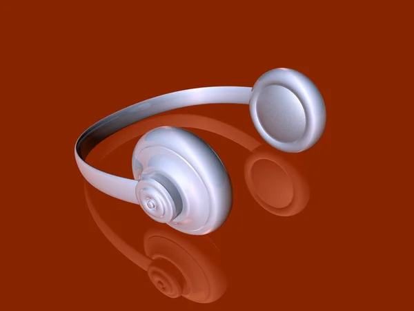Stříbrný sluchátka — Stock fotografie