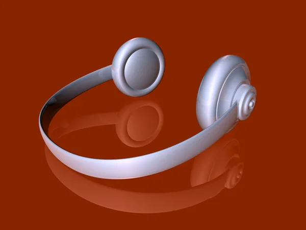 Srebrny słuchawki — Zdjęcie stockowe
