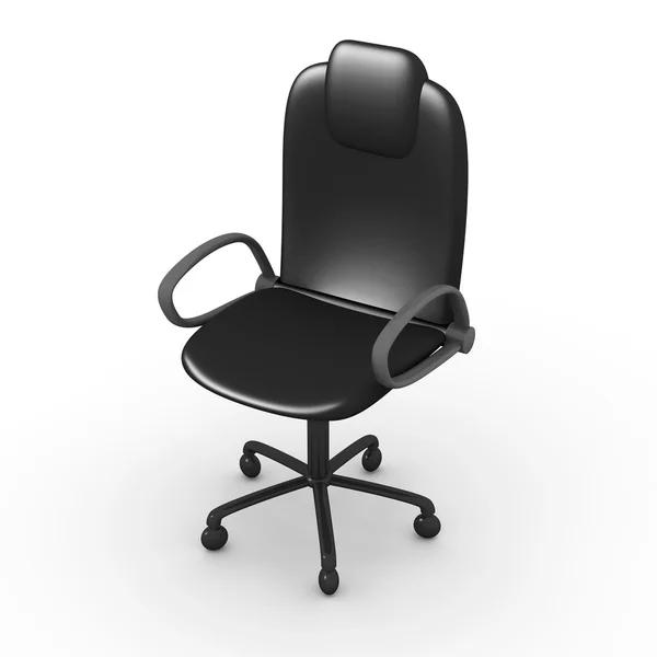 Irodai szék - fekete bőr — Stock Fotó