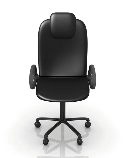 Office-stoel - zwart leder — Stockfoto