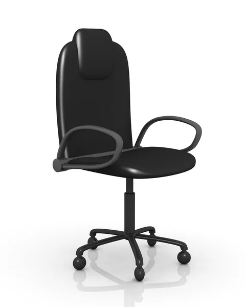 办公室椅子-黑色皮革 — 图库照片