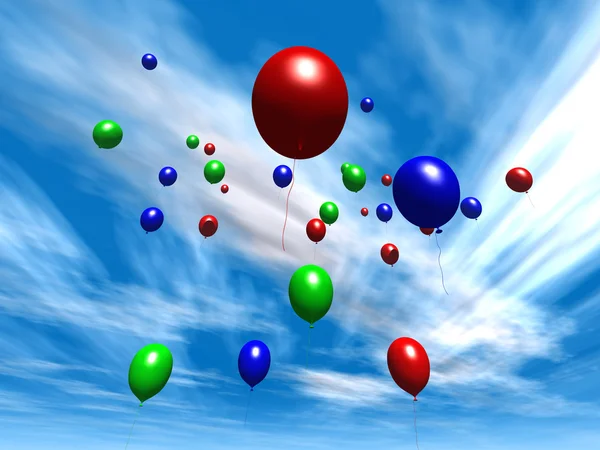 Balloons - Daytime Sky — Stock Photo, Image