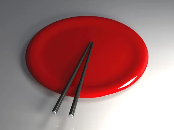 亚洲盘用筷子 — 图库照片