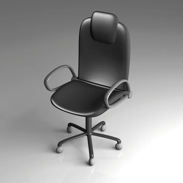 Ofis koltuğu - siyah deri — Stok fotoğraf