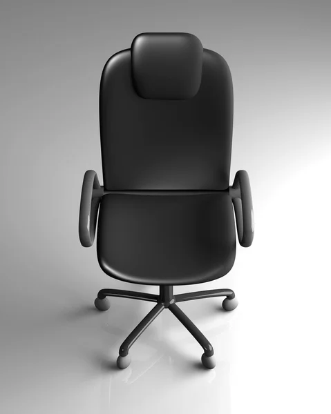 Office Chair - Black leather — Stock Photo, Image