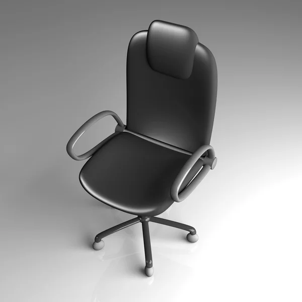 Office Chair - Black leather — Stock Photo, Image