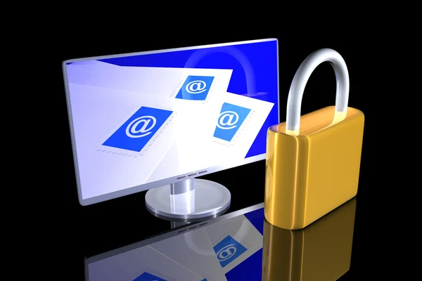 Beveiligde e-mail — Stockfoto