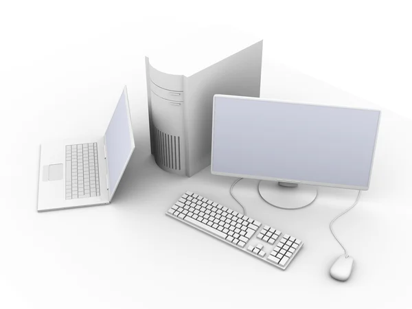 Ordenador portátil y de escritorio PC — Foto de Stock