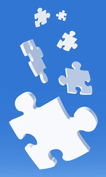 Csökkenő puzzle-darabokat — Stock Fotó