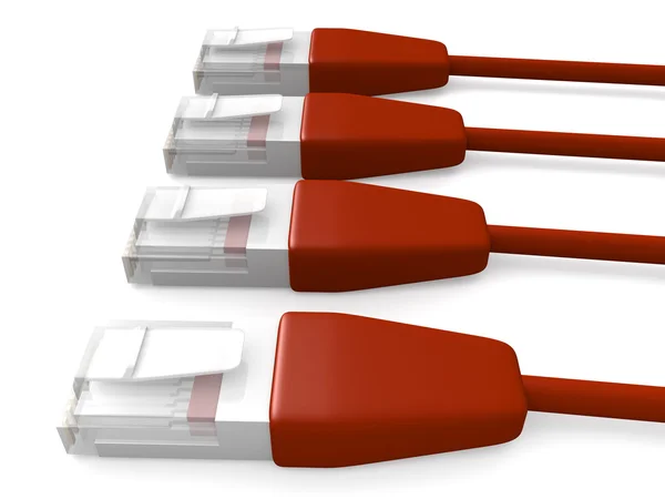 Cables de Red Roja — Foto de Stock