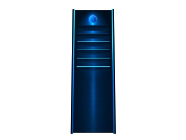 Blue 19inch Server tower clipart