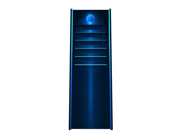 Modrý 19 palcové serveru věž — Stock fotografie