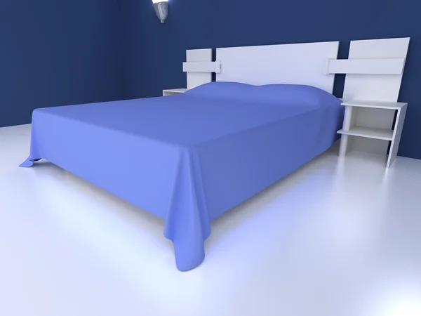 蓝色卧室 — 图库照片
